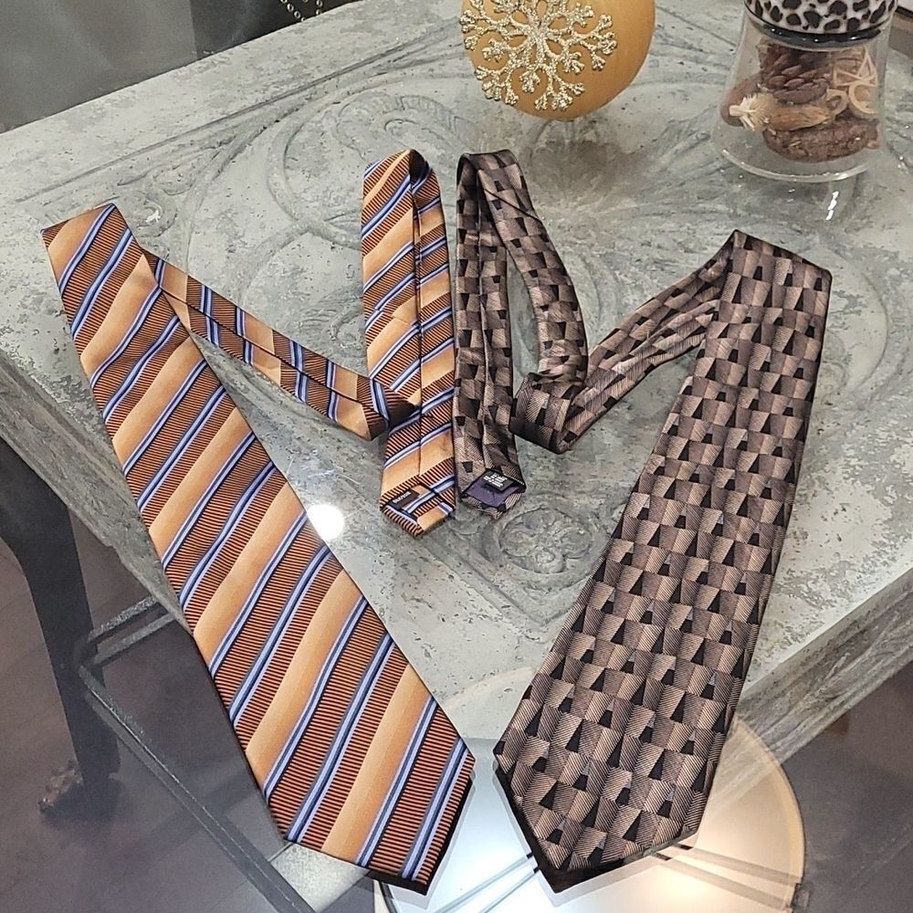 SET OF TWO DESIGNER SILK TIES